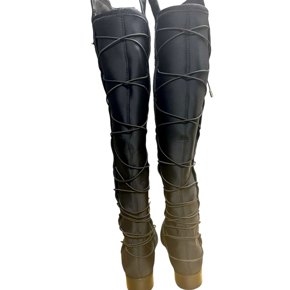 Schutz brand over the knee suede boots w/ lace up the back size 7.5 leather - Picture 3 of 7